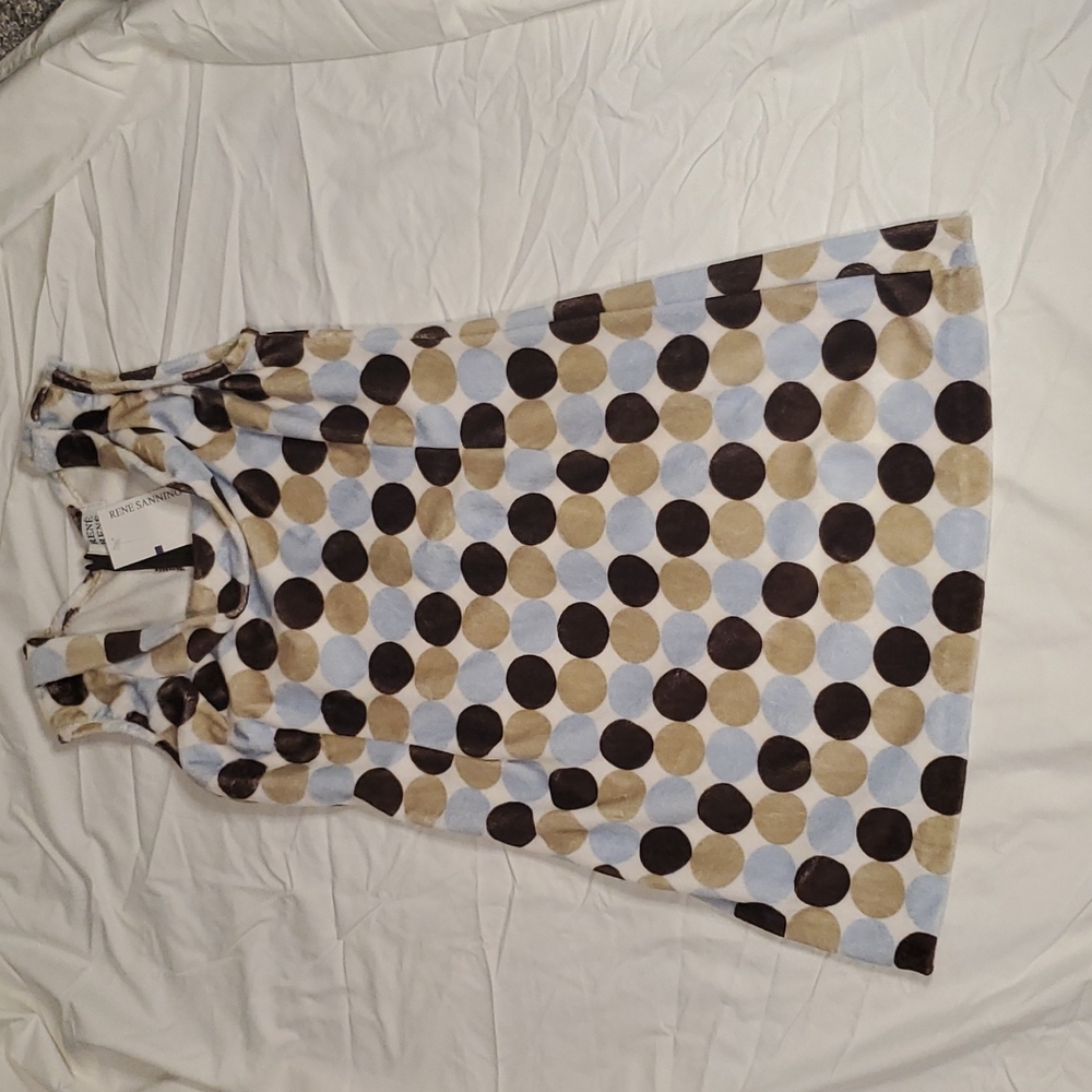 Vintage Rene Twiggy Dot A-line Dress Brown Size M/L